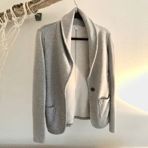James Perse Shawl Collar Grey Cotton Blazer